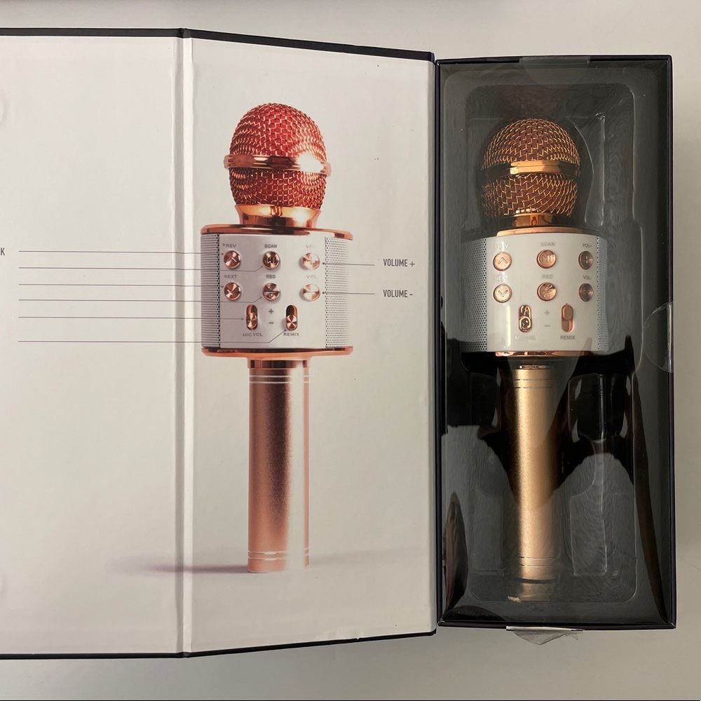 ijoy Open Mis Rose Gold Bluetooth Karaoke Microphone. Up to 5 hrs playtime - Picture 2 of 6